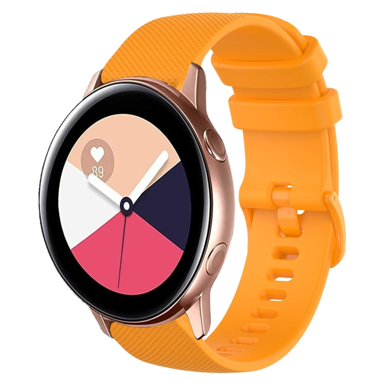 20mm Plaid Solid Color Silicone Watch Band, For Samsung Galaxy Watch4 Classic 42mm, For Samsung Galaxy Watch Active 2