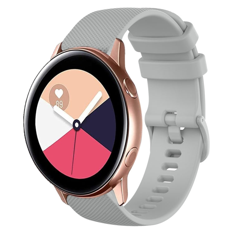 20mm Plaid Solid Color Silicone Watch Band, For Samsung Galaxy Watch4 Classic 42mm, For Samsung Galaxy Watch Active 2