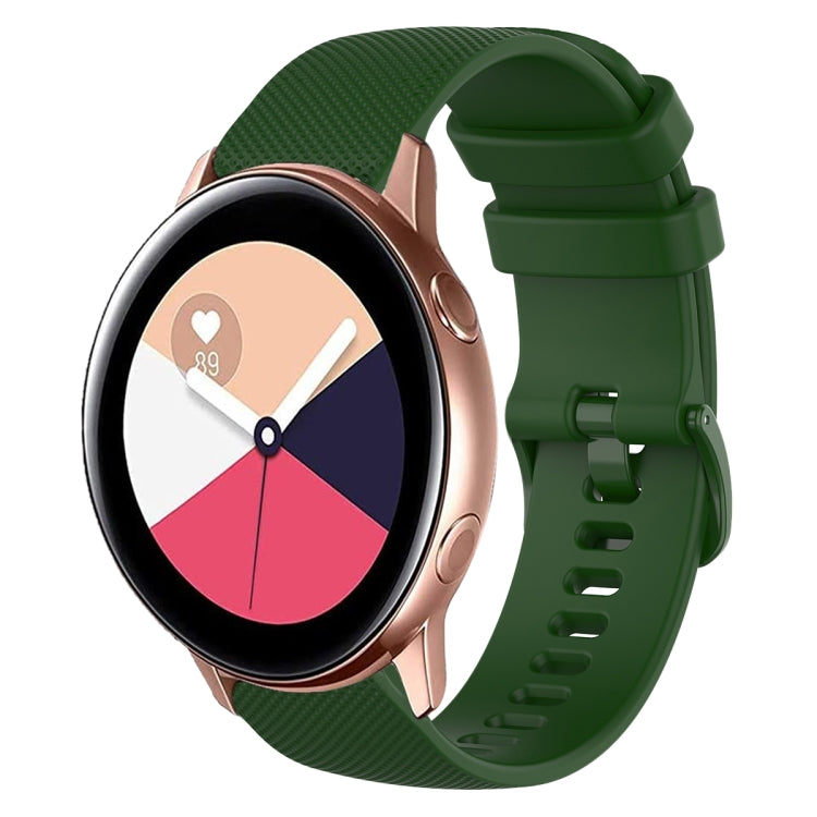 20mm Plaid Solid Color Silicone Watch Band, For Samsung Galaxy Watch4 Classic 42mm, For Samsung Galaxy Watch Active 2