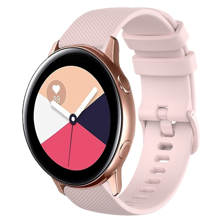 20mm Plaid Solid Color Silicone Watch Band, For Samsung Galaxy Watch4 Classic 42mm, For Samsung Galaxy Watch Active 2