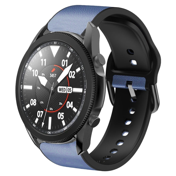20mm Silicone Adhesive Leather Watch Band, For Samsung Galaxy Watch 5 Pro 45mm, For Samsung Galaxy Watch 4 40mm