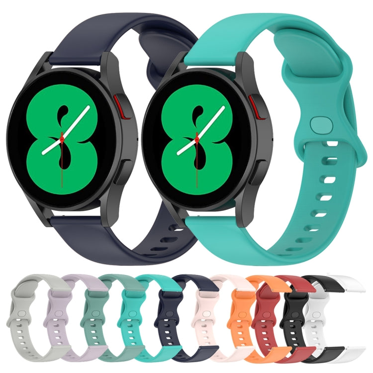 20mm Butterfly Buckle Solid Color Silicone Watch Band, For Samsung Galaxy Watch5 40mm, For Samsung Galaxy Watch5 44mm