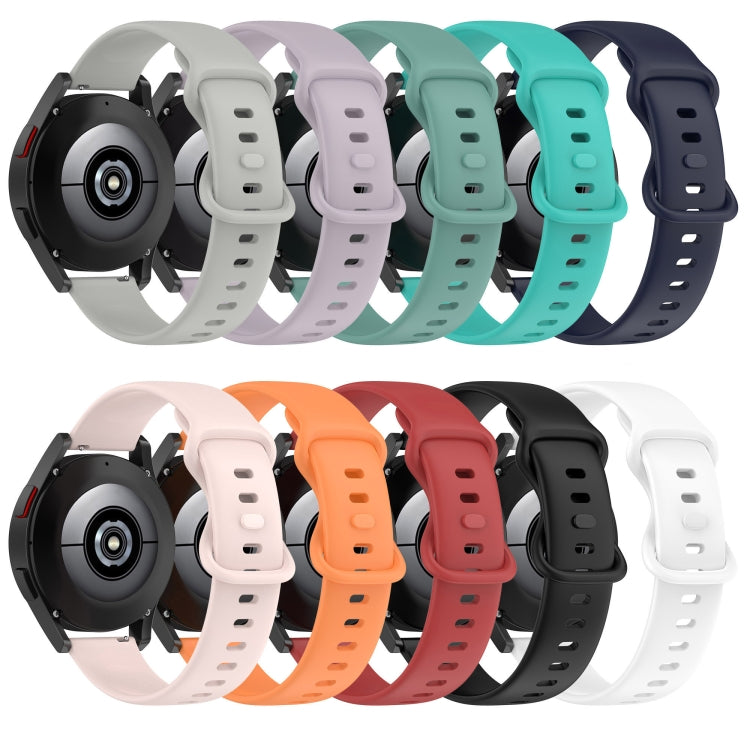 20mm Butterfly Buckle Solid Color Silicone Watch Band, For Samsung Galaxy Watch5 40mm, For Samsung Galaxy Watch5 44mm