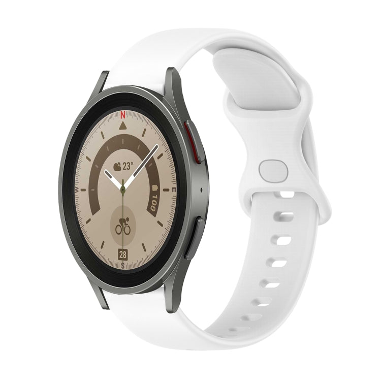 20mm Butterfly Buckle Solid Color Silicone Watch Band, For Samsung Galaxy Watch5 Pro 45mm, For Samsung Galaxy Watch4 40mm