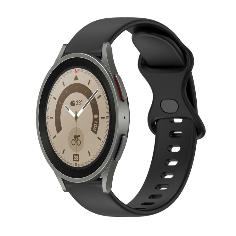 20mm Butterfly Buckle Solid Color Silicone Watch Band, For Samsung Galaxy Watch5 Pro 45mm, For Samsung Galaxy Watch4 40mm