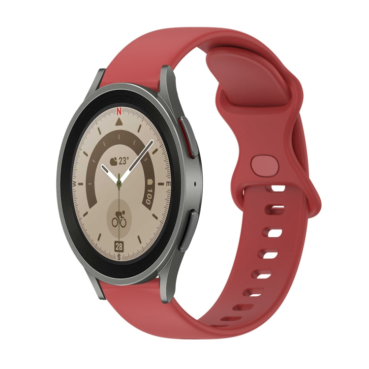 20mm Butterfly Buckle Solid Color Silicone Watch Band, For Samsung Galaxy Watch5 Pro 45mm, For Samsung Galaxy Watch4 40mm