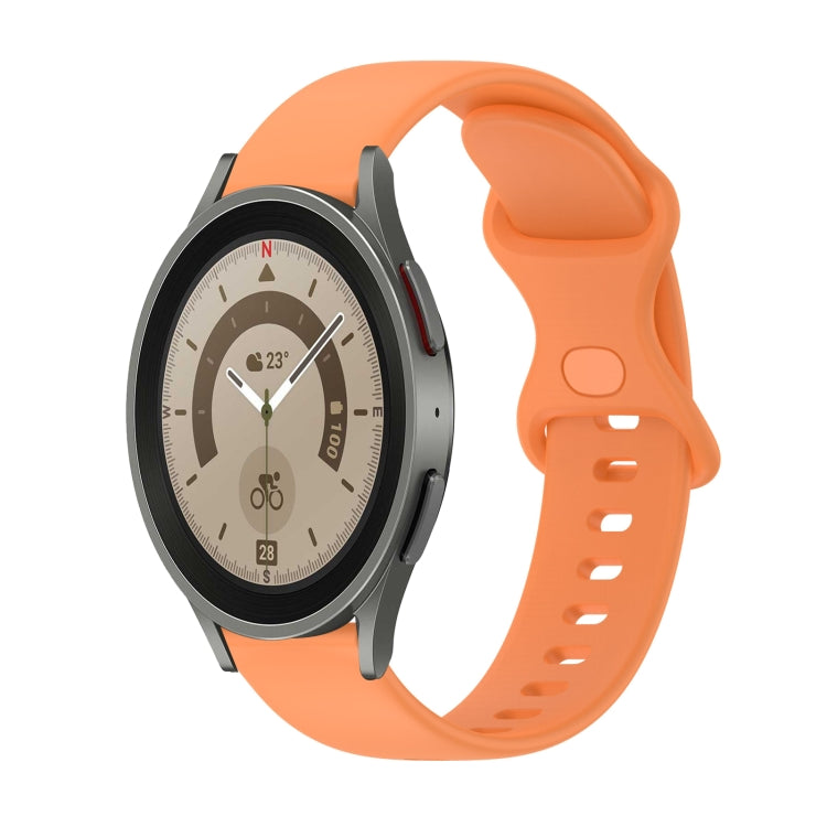 20mm Butterfly Buckle Solid Color Silicone Watch Band, For Samsung Galaxy Watch5 Pro 45mm, For Samsung Galaxy Watch4 40mm