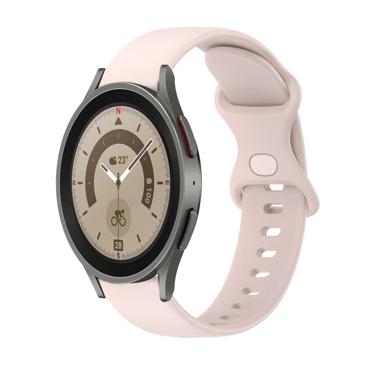 20mm Butterfly Buckle Solid Color Silicone Watch Band, For Samsung Galaxy Watch5 Pro 45mm, For Samsung Galaxy Watch4 40mm
