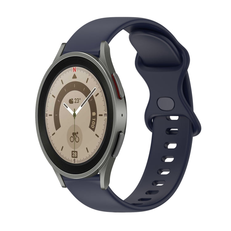20mm Butterfly Buckle Solid Color Silicone Watch Band, For Samsung Galaxy Watch5 Pro 45mm, For Samsung Galaxy Watch4 40mm