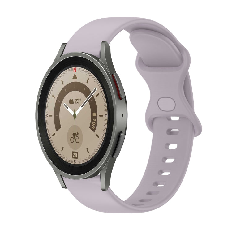 20mm Butterfly Buckle Solid Color Silicone Watch Band, For Samsung Galaxy Watch5 Pro 45mm, For Samsung Galaxy Watch4 40mm