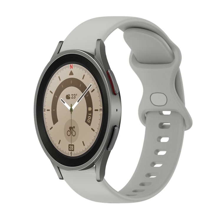 20mm Butterfly Buckle Solid Color Silicone Watch Band, For Samsung Galaxy Watch5 Pro 45mm, For Samsung Galaxy Watch4 40mm