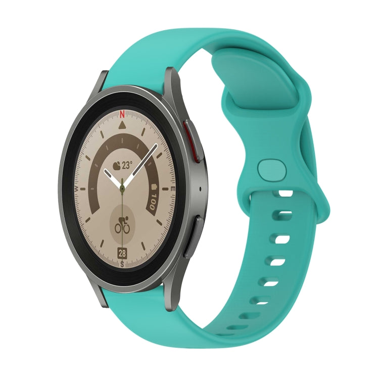 20mm Butterfly Buckle Solid Color Silicone Watch Band, For Samsung Galaxy Watch5 Pro 45mm, For Samsung Galaxy Watch4 40mm