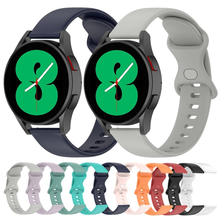 20mm Butterfly Buckle Solid Color Silicone Watch Band, For Samsung Galaxy Watch5 Pro 45mm, For Samsung Galaxy Watch4 40mm
