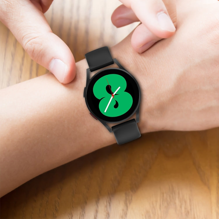 20mm Butterfly Buckle Solid Color Silicone Watch Band, For Samsung Galaxy Watch5 Pro 45mm, For Samsung Galaxy Watch4 40mm