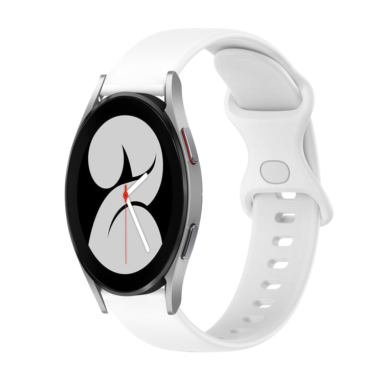 20mm Butterfly Buckle Solid Color Silicone Watch Band, For Samsung Galaxy Watch5 Pro 45mm, For Samsung Galaxy Watch4 40mm