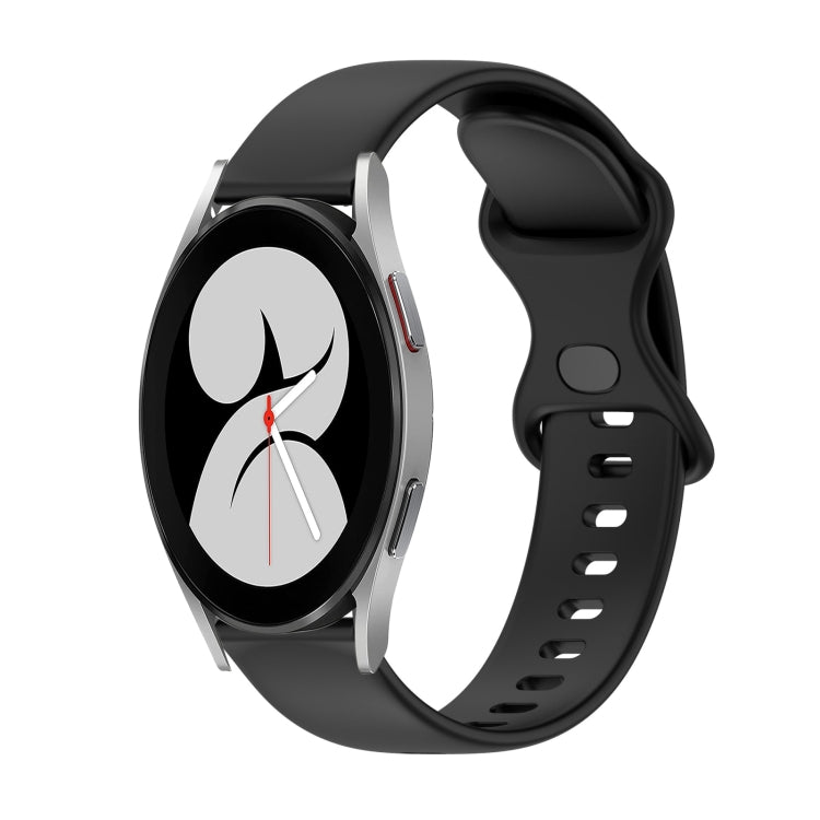 20mm Butterfly Buckle Solid Color Silicone Watch Band, For Samsung Galaxy Watch5 Pro 45mm, For Samsung Galaxy Watch4 40mm