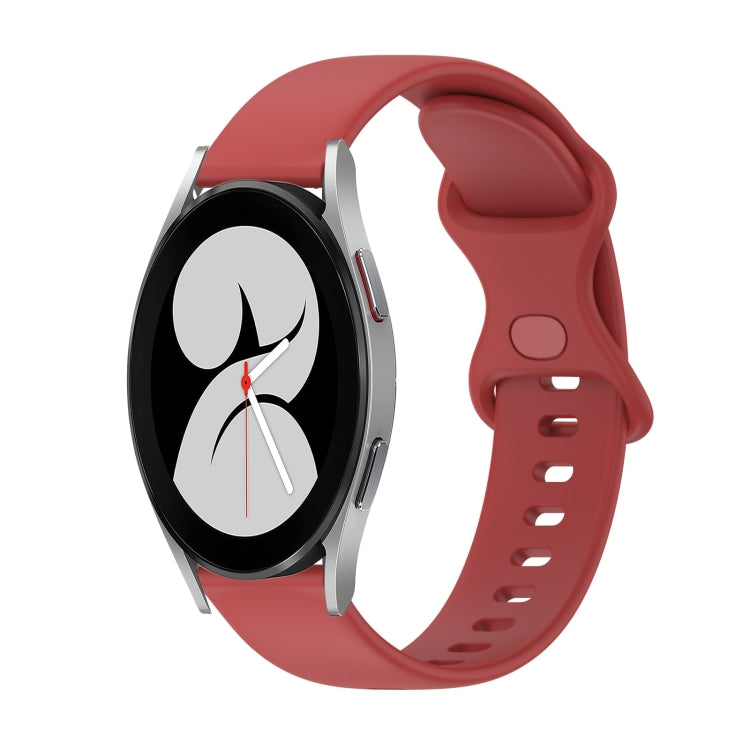 20mm Butterfly Buckle Solid Color Silicone Watch Band, For Samsung Galaxy Watch5 Pro 45mm, For Samsung Galaxy Watch4 40mm
