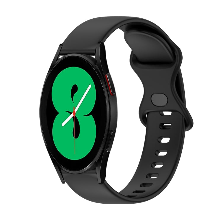 20mm Butterfly Buckle Solid Color Silicone Watch Band, For Samsung Galaxy Watch4 44mm, For Samsung Galaxy Watch4 Classic 46mm