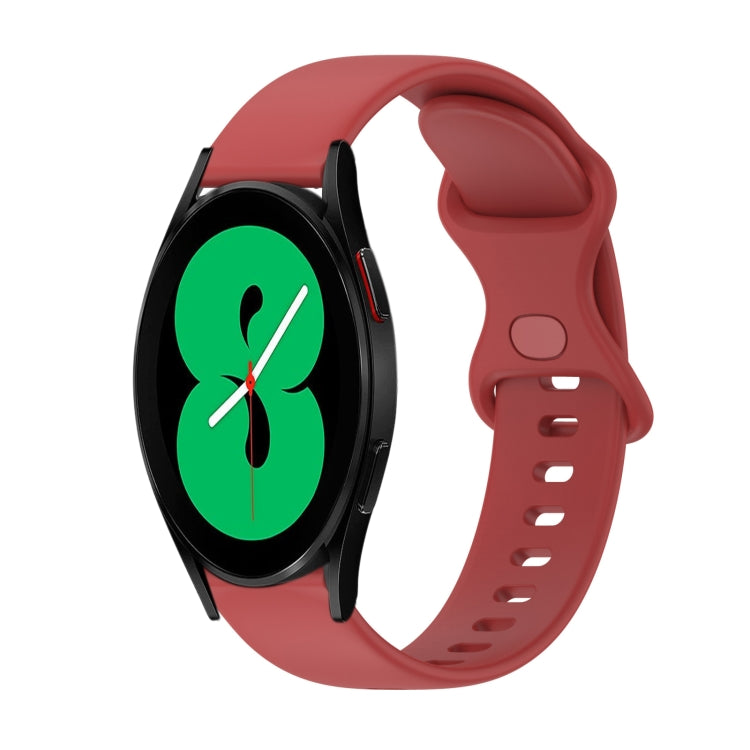 20mm Butterfly Buckle Solid Color Silicone Watch Band, For Samsung Galaxy Watch4 44mm, For Samsung Galaxy Watch4 Classic 46mm