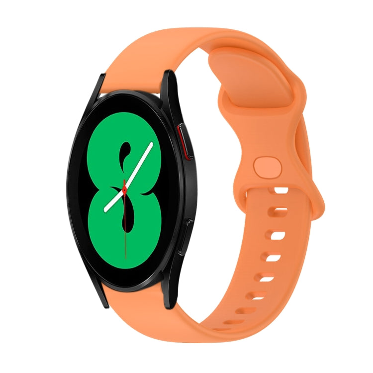 20mm Butterfly Buckle Solid Color Silicone Watch Band, For Samsung Galaxy Watch4 44mm, For Samsung Galaxy Watch4 Classic 46mm