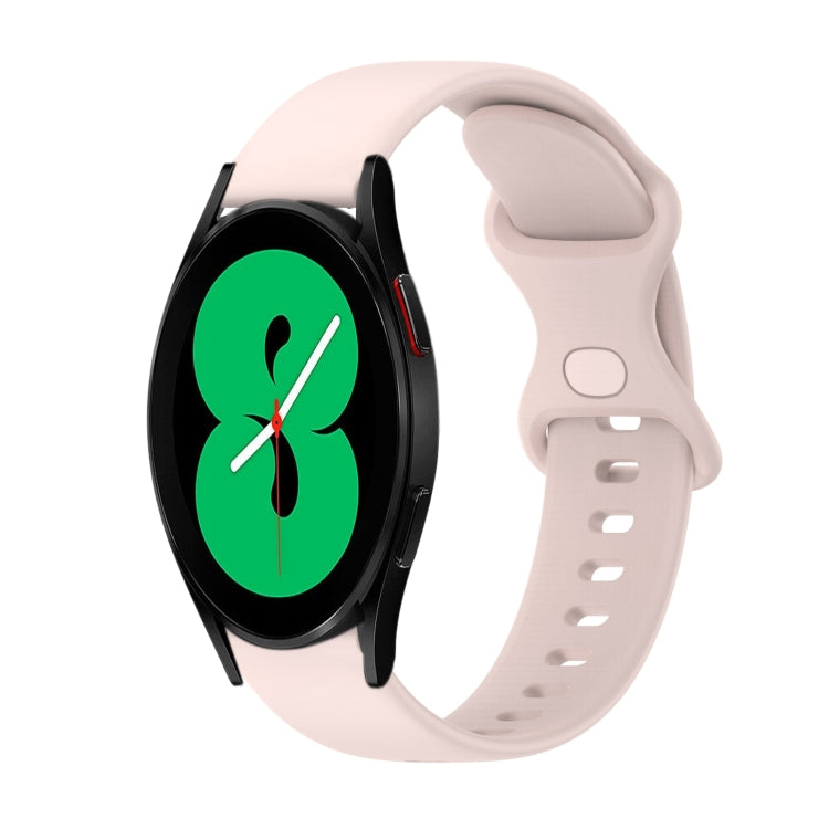 20mm Butterfly Buckle Solid Color Silicone Watch Band, For Samsung Galaxy Watch4 44mm, For Samsung Galaxy Watch4 Classic 46mm