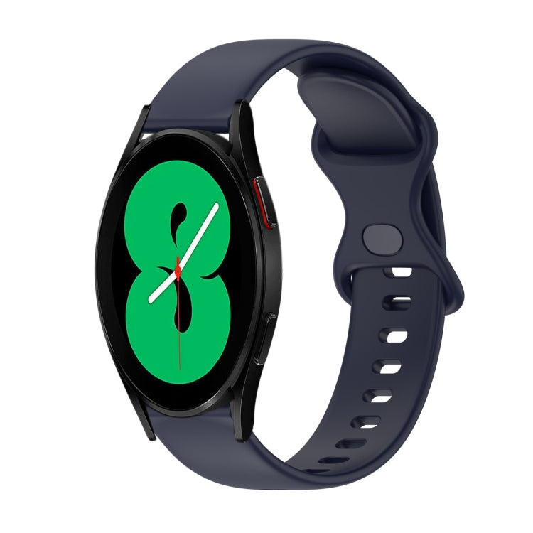 20mm Butterfly Buckle Solid Color Silicone Watch Band, For Samsung Galaxy Watch4 44mm, For Samsung Galaxy Watch4 Classic 46mm