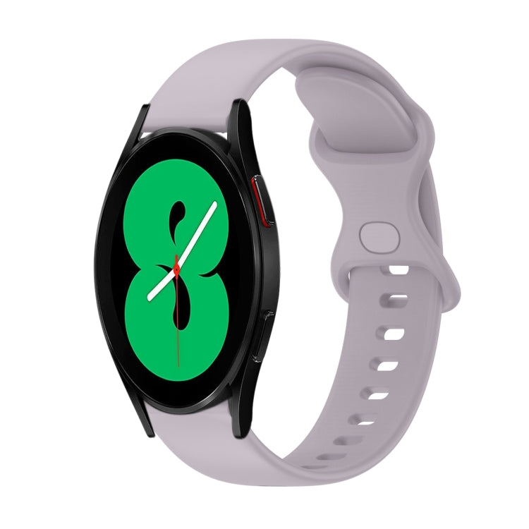20mm Butterfly Buckle Solid Color Silicone Watch Band, For Samsung Galaxy Watch4 44mm, For Samsung Galaxy Watch4 Classic 46mm