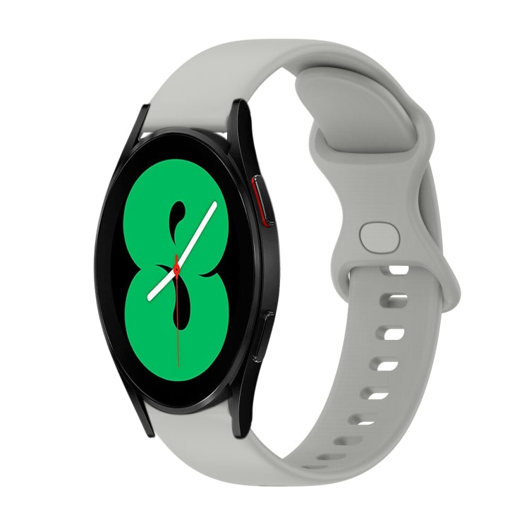 20mm Butterfly Buckle Solid Color Silicone Watch Band, For Samsung Galaxy Watch4 44mm, For Samsung Galaxy Watch4 Classic 46mm