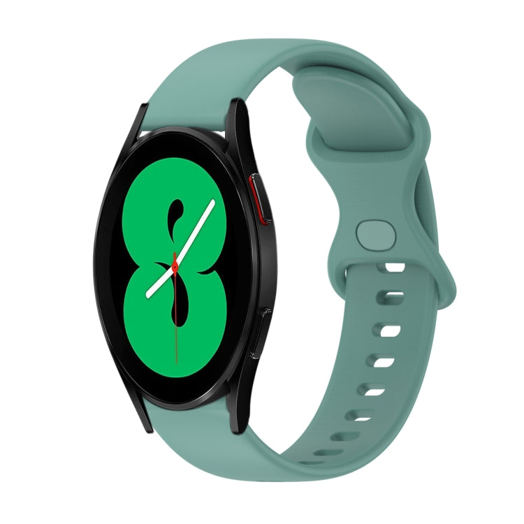 20mm Butterfly Buckle Solid Color Silicone Watch Band, For Samsung Galaxy Watch4 44mm, For Samsung Galaxy Watch4 Classic 46mm