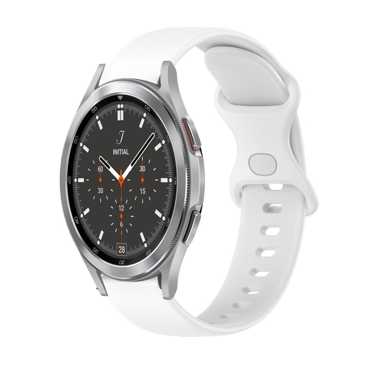 20mm Butterfly Buckle Solid Color Silicone Watch Band, For Samsung Galaxy Watch4 44mm, For Samsung Galaxy Watch4 Classic 46mm
