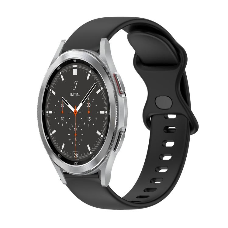 20mm Butterfly Buckle Solid Color Silicone Watch Band, For Samsung Galaxy Watch4 44mm, For Samsung Galaxy Watch4 Classic 46mm