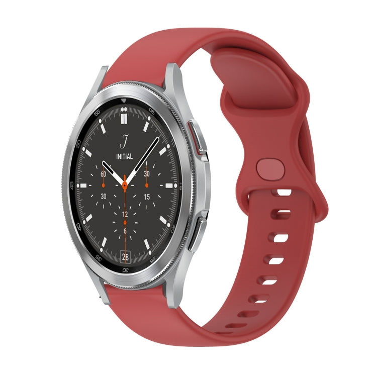 20mm Butterfly Buckle Solid Color Silicone Watch Band, For Samsung Galaxy Watch4 44mm, For Samsung Galaxy Watch4 Classic 46mm