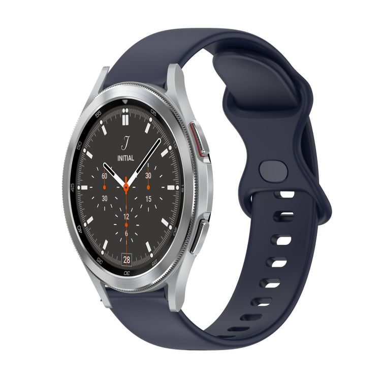 20mm Butterfly Buckle Solid Color Silicone Watch Band, For Samsung Galaxy Watch4 44mm, For Samsung Galaxy Watch4 Classic 46mm