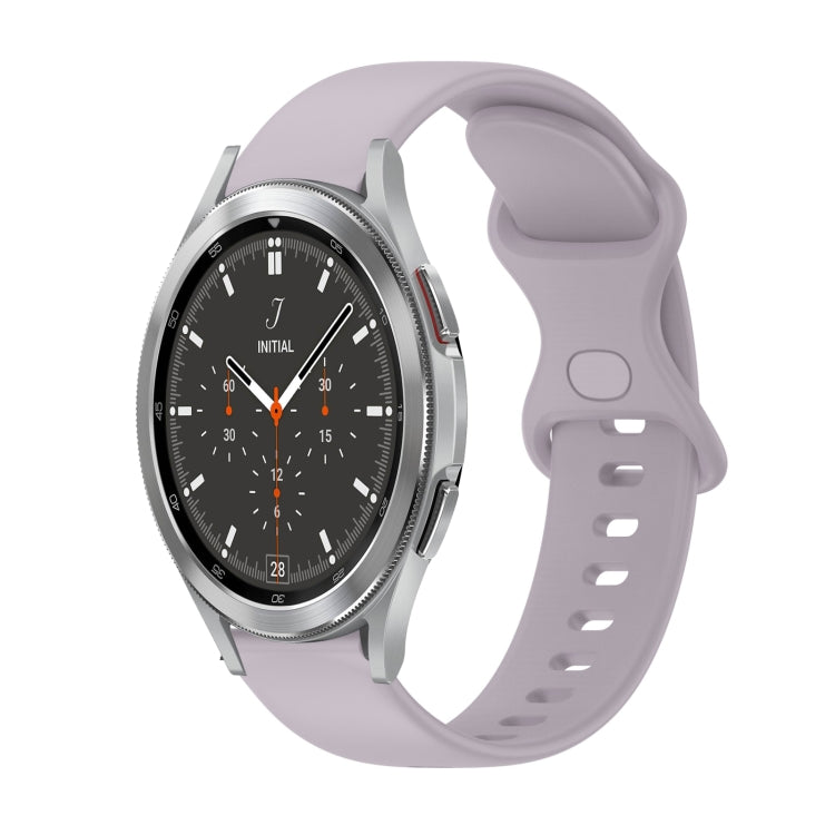 20mm Butterfly Buckle Solid Color Silicone Watch Band, For Samsung Galaxy Watch4 44mm, For Samsung Galaxy Watch4 Classic 46mm