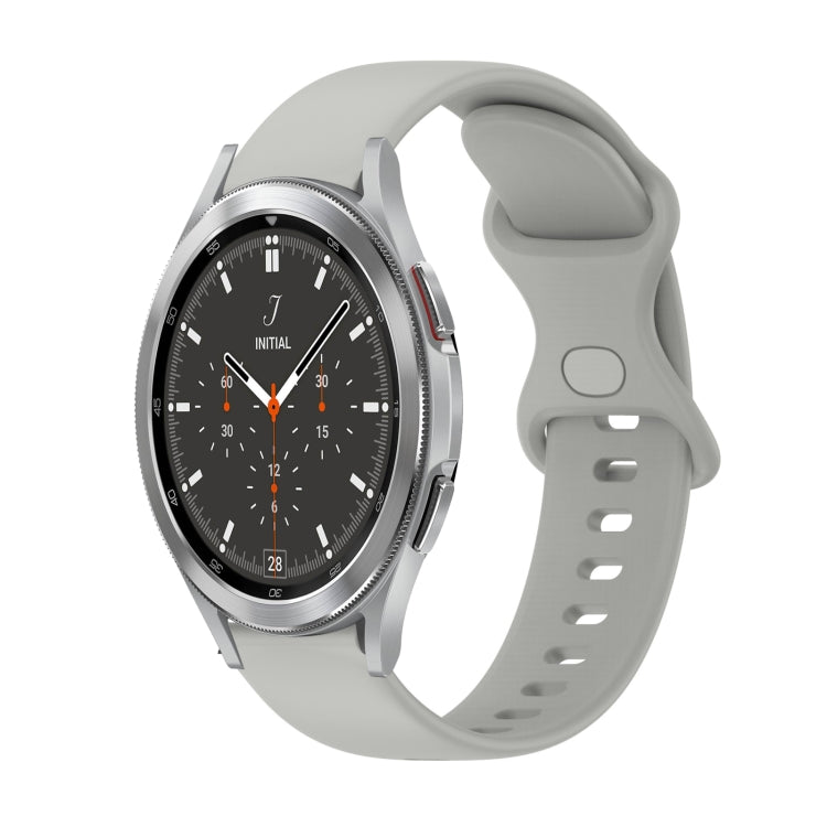 20mm Butterfly Buckle Solid Color Silicone Watch Band, For Samsung Galaxy Watch4 44mm, For Samsung Galaxy Watch4 Classic 46mm