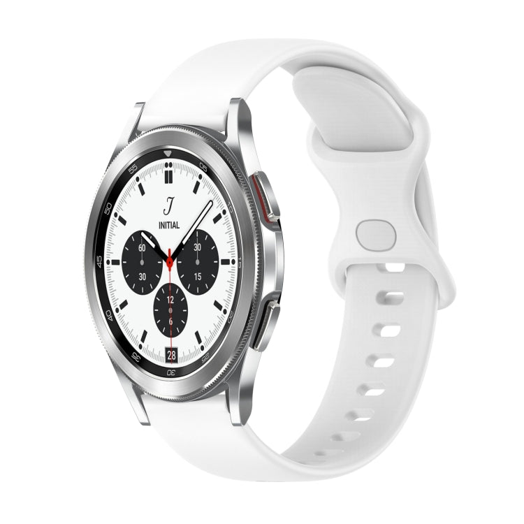 20mm Butterfly Buckle Solid Color Silicone Watch Band, For Samsung Galaxy Watch4 Classic 42mm, For Samsung Galaxy Watch Active 2