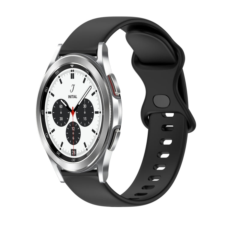 20mm Butterfly Buckle Solid Color Silicone Watch Band, For Samsung Galaxy Watch4 Classic 42mm, For Samsung Galaxy Watch Active 2
