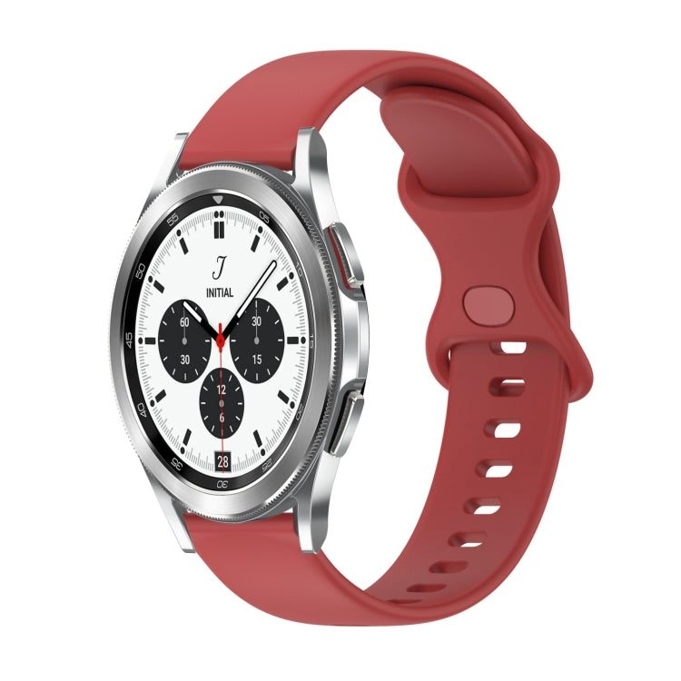 20mm Butterfly Buckle Solid Color Silicone Watch Band, For Samsung Galaxy Watch4 Classic 42mm, For Samsung Galaxy Watch Active 2