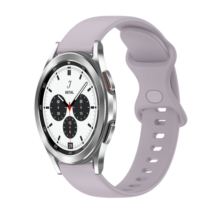 20mm Butterfly Buckle Solid Color Silicone Watch Band, For Samsung Galaxy Watch4 Classic 42mm, For Samsung Galaxy Watch Active 2