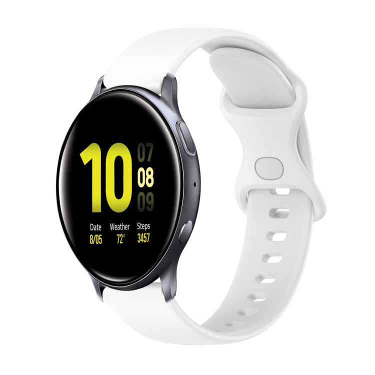 20mm Butterfly Buckle Solid Color Silicone Watch Band, For Samsung Galaxy Watch4 Classic 42mm, For Samsung Galaxy Watch Active 2