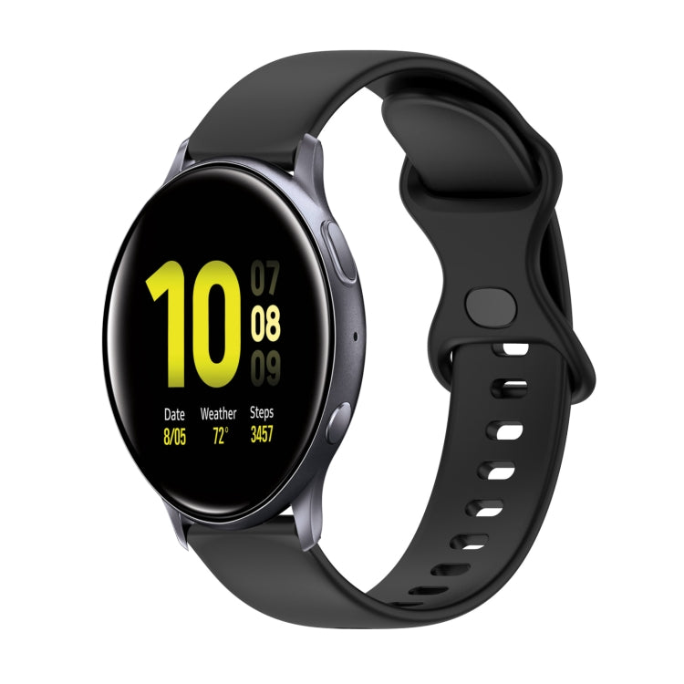 20mm Butterfly Buckle Solid Color Silicone Watch Band, For Samsung Galaxy Watch4 Classic 42mm, For Samsung Galaxy Watch Active 2