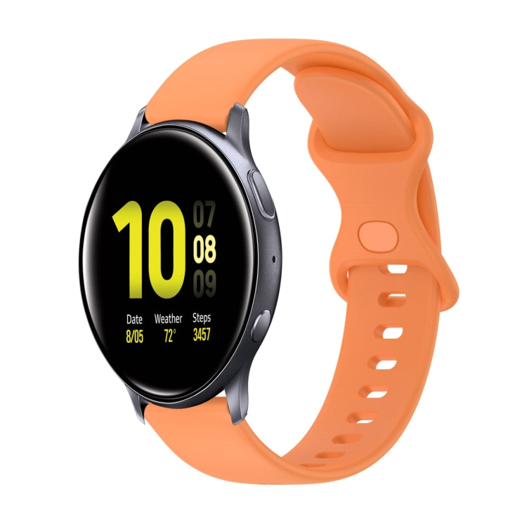 20mm Butterfly Buckle Solid Color Silicone Watch Band, For Samsung Galaxy Watch4 Classic 42mm, For Samsung Galaxy Watch Active 2