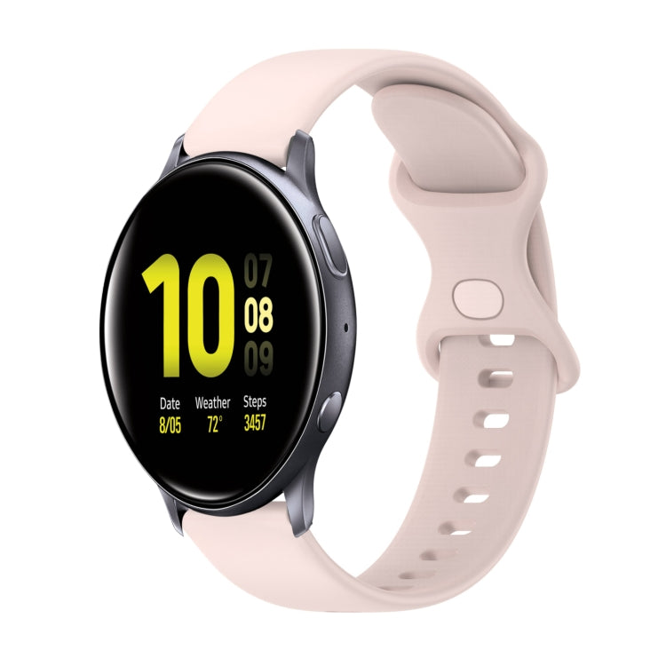 20mm Butterfly Buckle Solid Color Silicone Watch Band, For Samsung Galaxy Watch4 Classic 42mm, For Samsung Galaxy Watch Active 2