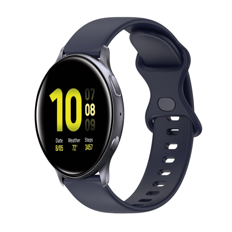 20mm Butterfly Buckle Solid Color Silicone Watch Band, For Samsung Galaxy Watch4 Classic 42mm, For Samsung Galaxy Watch Active 2