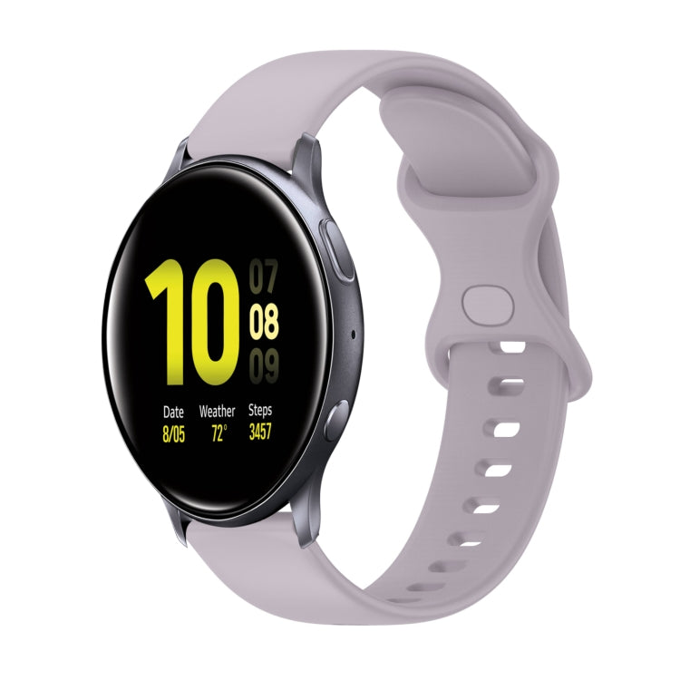 20mm Butterfly Buckle Solid Color Silicone Watch Band, For Samsung Galaxy Watch4 Classic 42mm, For Samsung Galaxy Watch Active 2