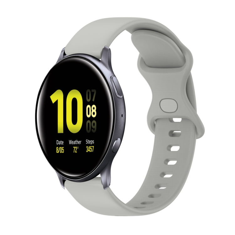 20mm Butterfly Buckle Solid Color Silicone Watch Band, For Samsung Galaxy Watch4 Classic 42mm, For Samsung Galaxy Watch Active 2