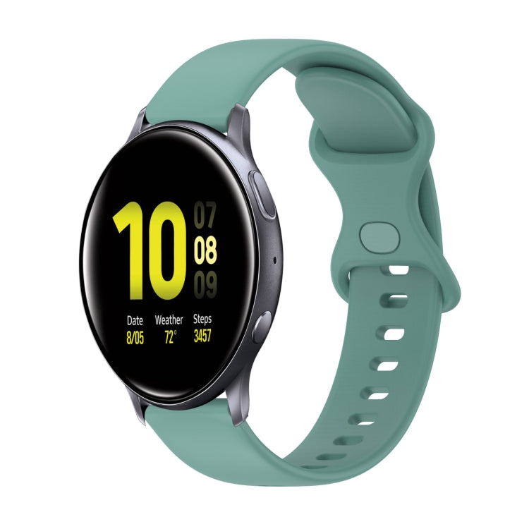 20mm Butterfly Buckle Solid Color Silicone Watch Band, For Samsung Galaxy Watch4 Classic 42mm, For Samsung Galaxy Watch Active 2