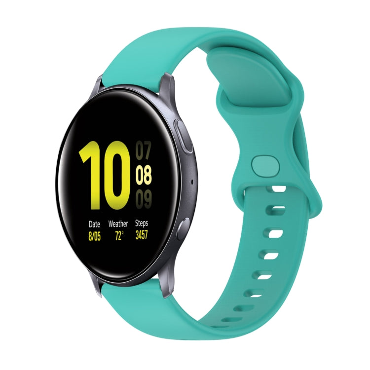 20mm Butterfly Buckle Solid Color Silicone Watch Band, For Samsung Galaxy Watch4 Classic 42mm, For Samsung Galaxy Watch Active 2
