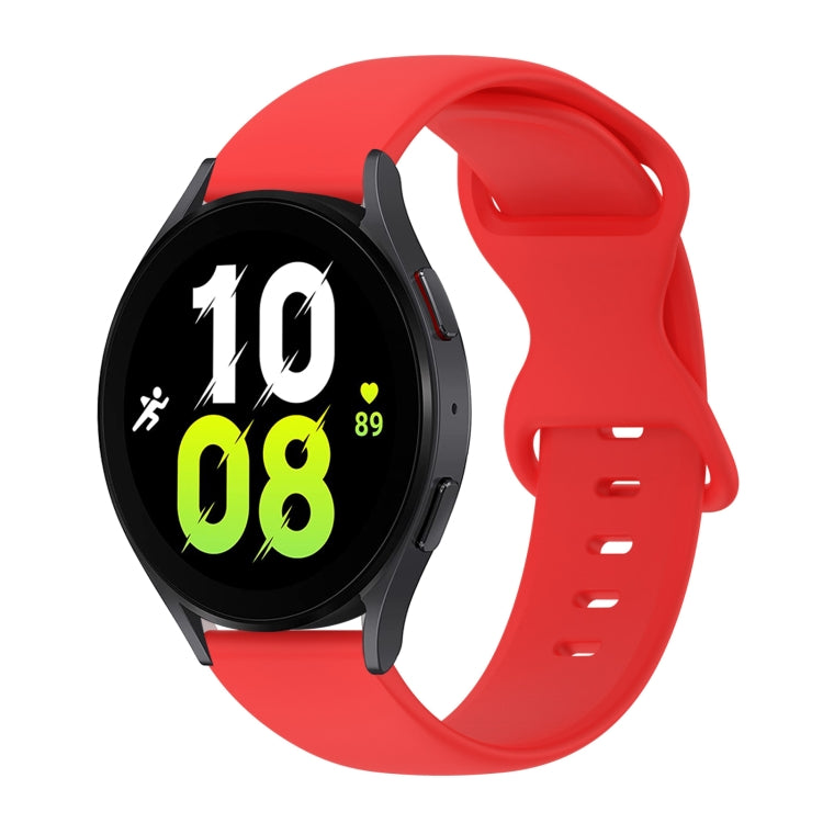 20mm Butterfly Buckle Solid Color Silicone Watch Band, For Samsung Galaxy Watch 5 40mm, For Samsung Galaxy Watch 5 44mm