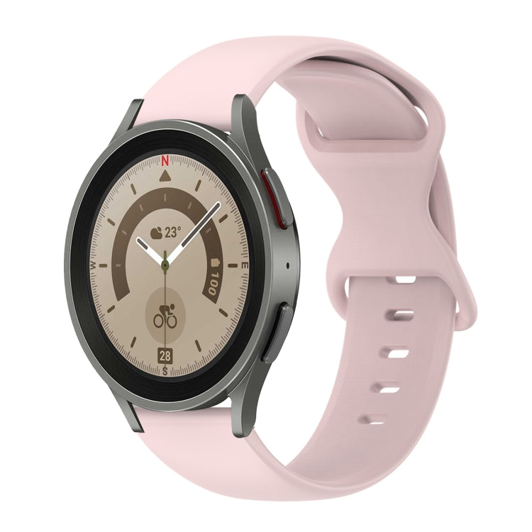 20mm Butterfly Buckle Solid Color Silicone Watch Band, For Samsung Galaxy Watch 5 Pro 45mm, For Samsung Galaxy Watch 4 40mm